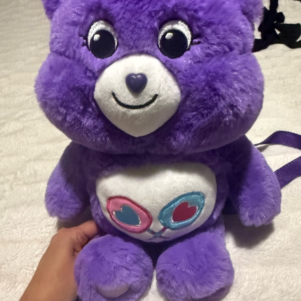 Care Bears Purple Plush Backpack View 2